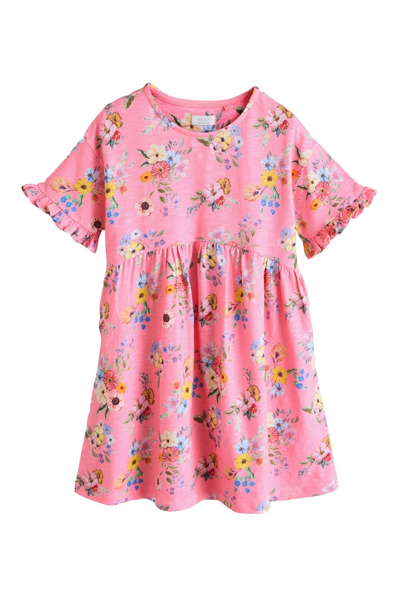 Kids' Floral Jersey Cotton Dress, Main, color, PINK