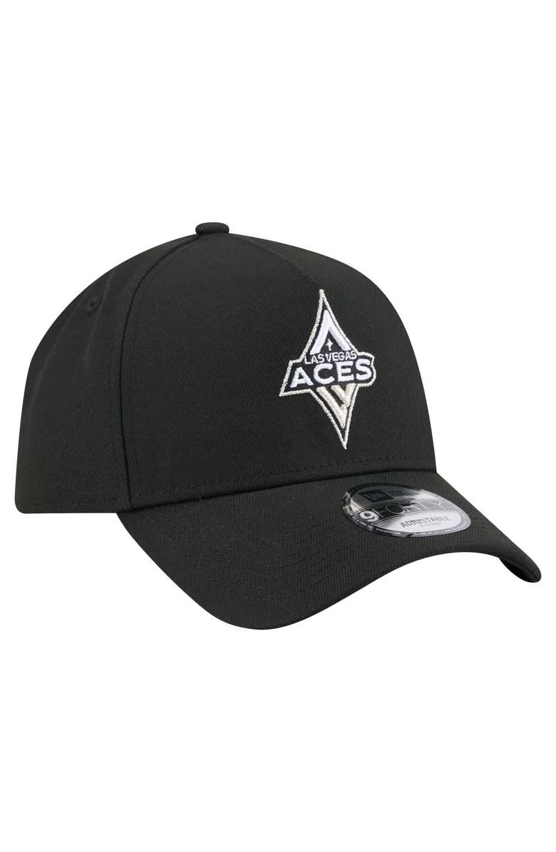 New Era Men's New Era Black Las Vegas Aces Core Logo A-Frame 9FORTY Adjustable Hat, Alternate, color, Black