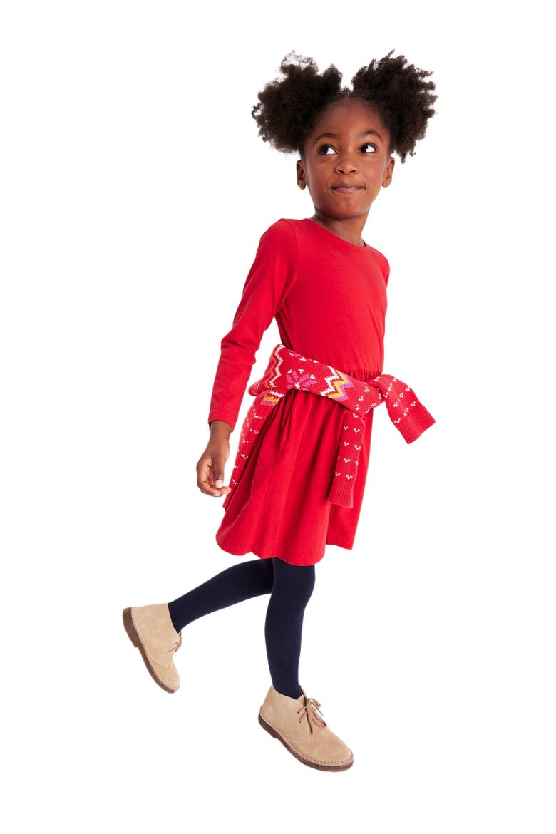 Kids Long Sleeve Perfect Pocket Dress, Alternate, color, Cherry