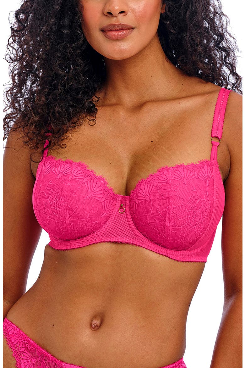 Fascinate Underwire Balconette Bra, Main, color, HOT PINK