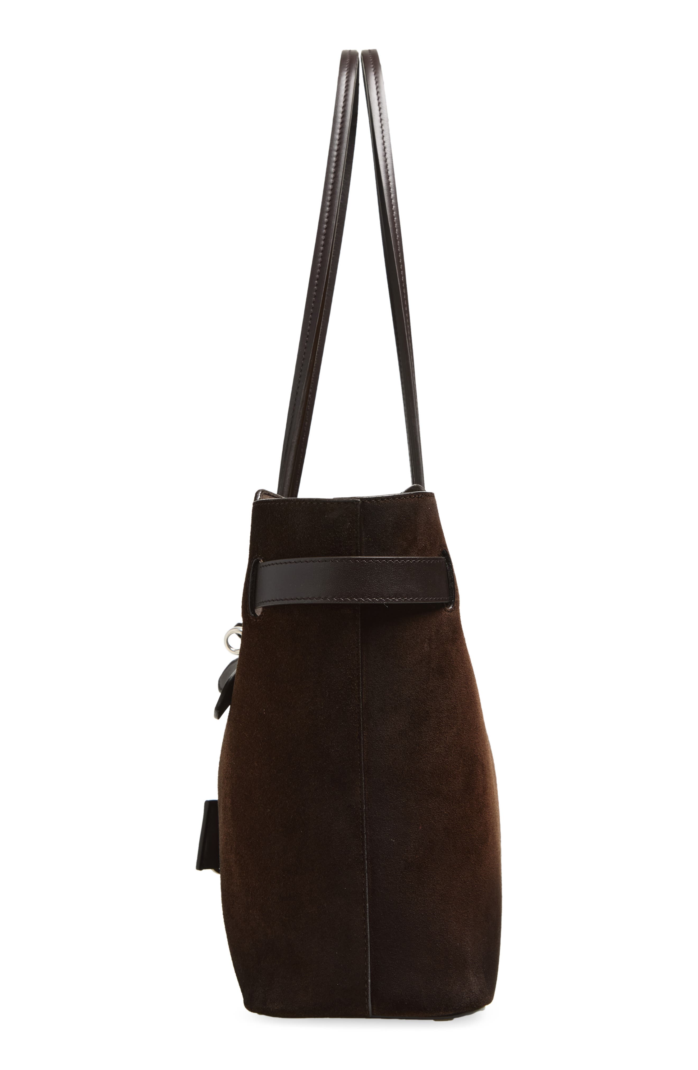 Balenciaga Medium Waxed Suede Tote, Alternate, color, 2308 Light Espresso
