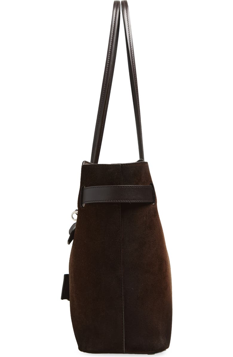 Balenciaga Medium Waxed Suede Tote, Alternate, color, 2308 Light Espresso