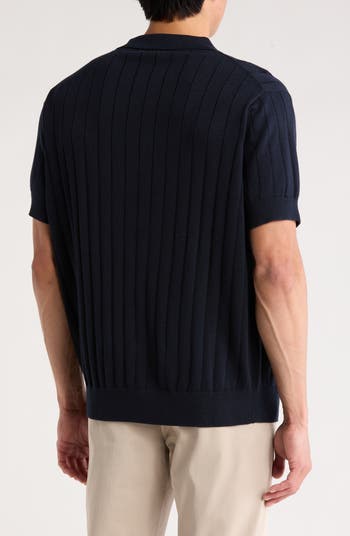 Frey's Crescent Rib Cotton Sweater Polo