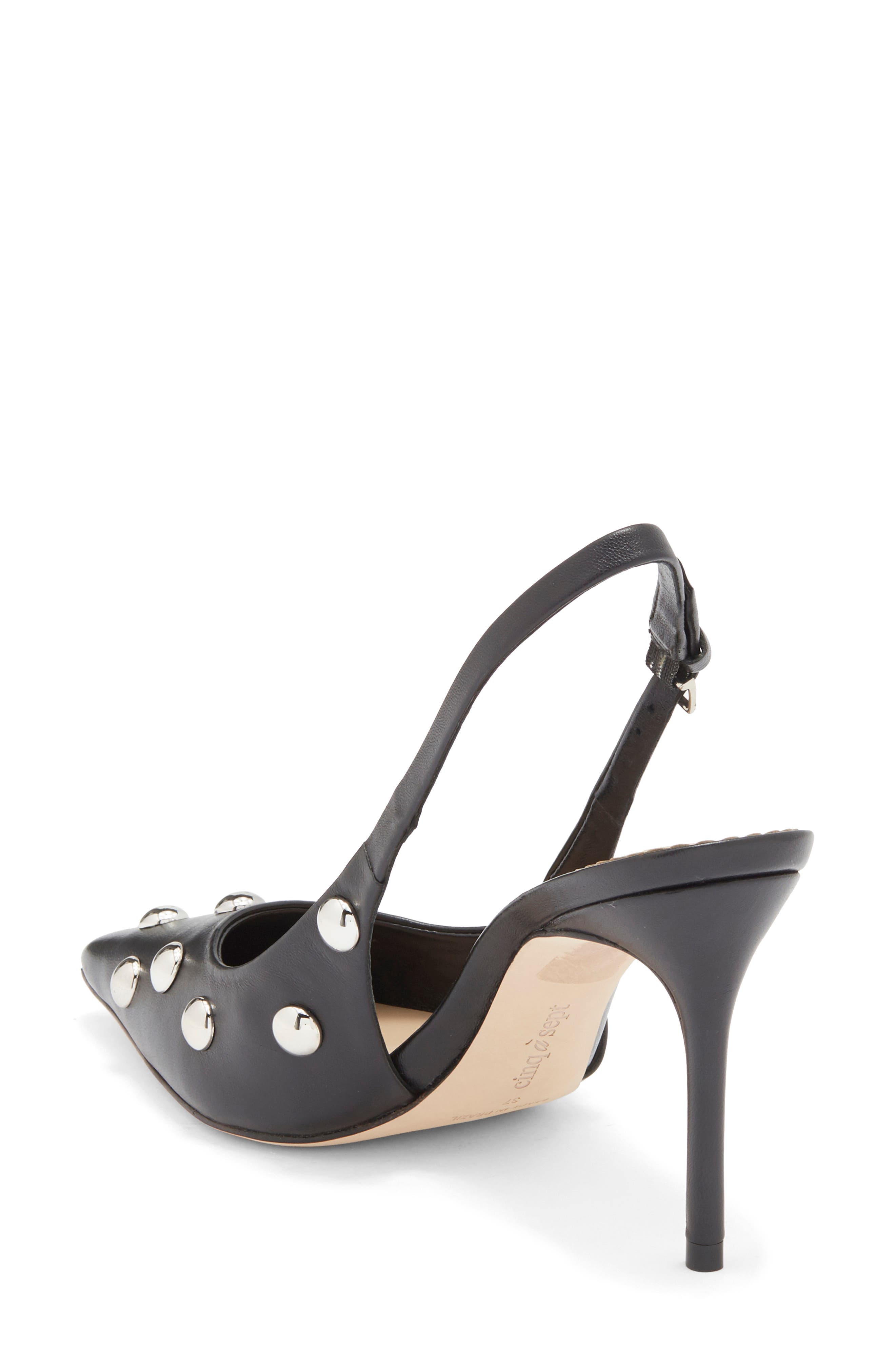 Cinq à Sept Rhonda Studded Slingback Sandal, Alternate, color, Black