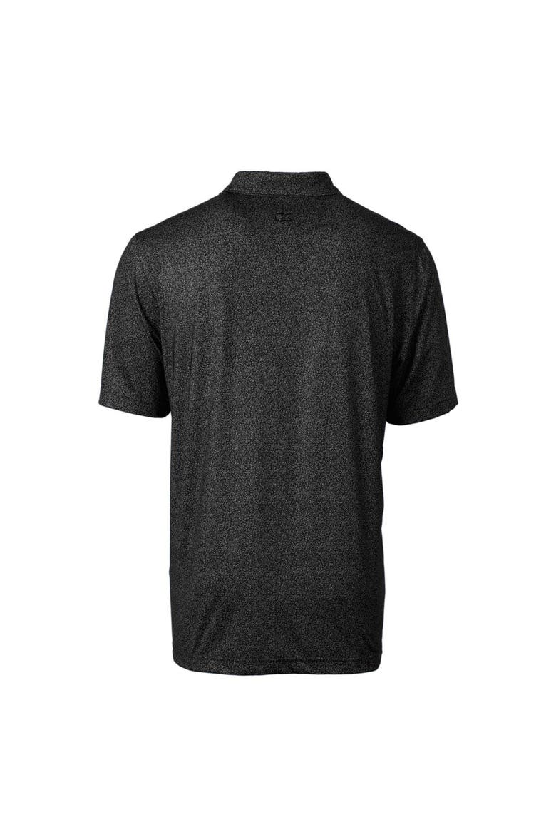 Men's Cutter & Buck Black Akron RubberDucks Pike Micro Floral Stretch Polo, Alternate, color, Black