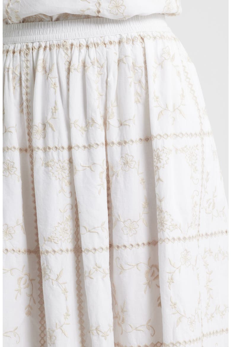 Cotton Eyelet Midi Skirt, Alternate, color, WHITE