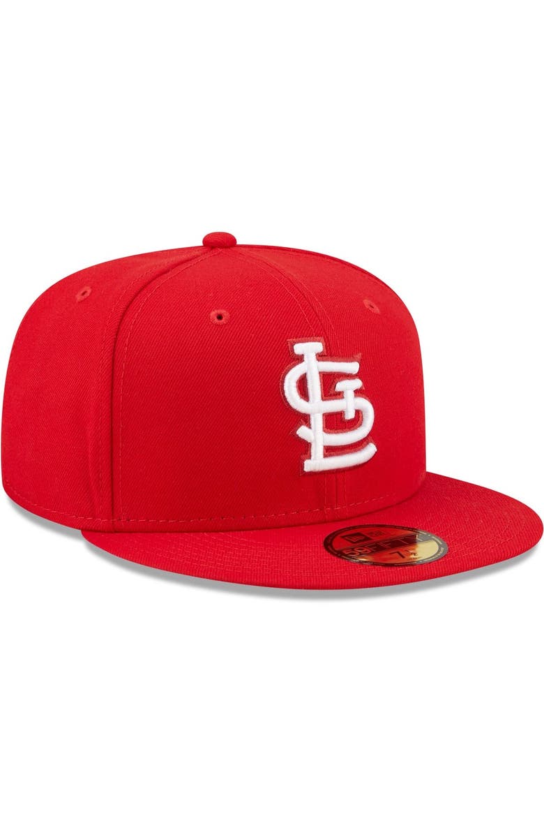 New Era Men's New Era Red St. Louis Cardinals White Logo 59FIFTY Fitted Hat, Alternate, color,