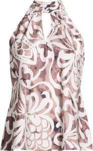 Tahari ASL Mock Neck Sleeveless Top