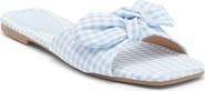 TOP MODA Penny Gingham Bow Slide Sandal