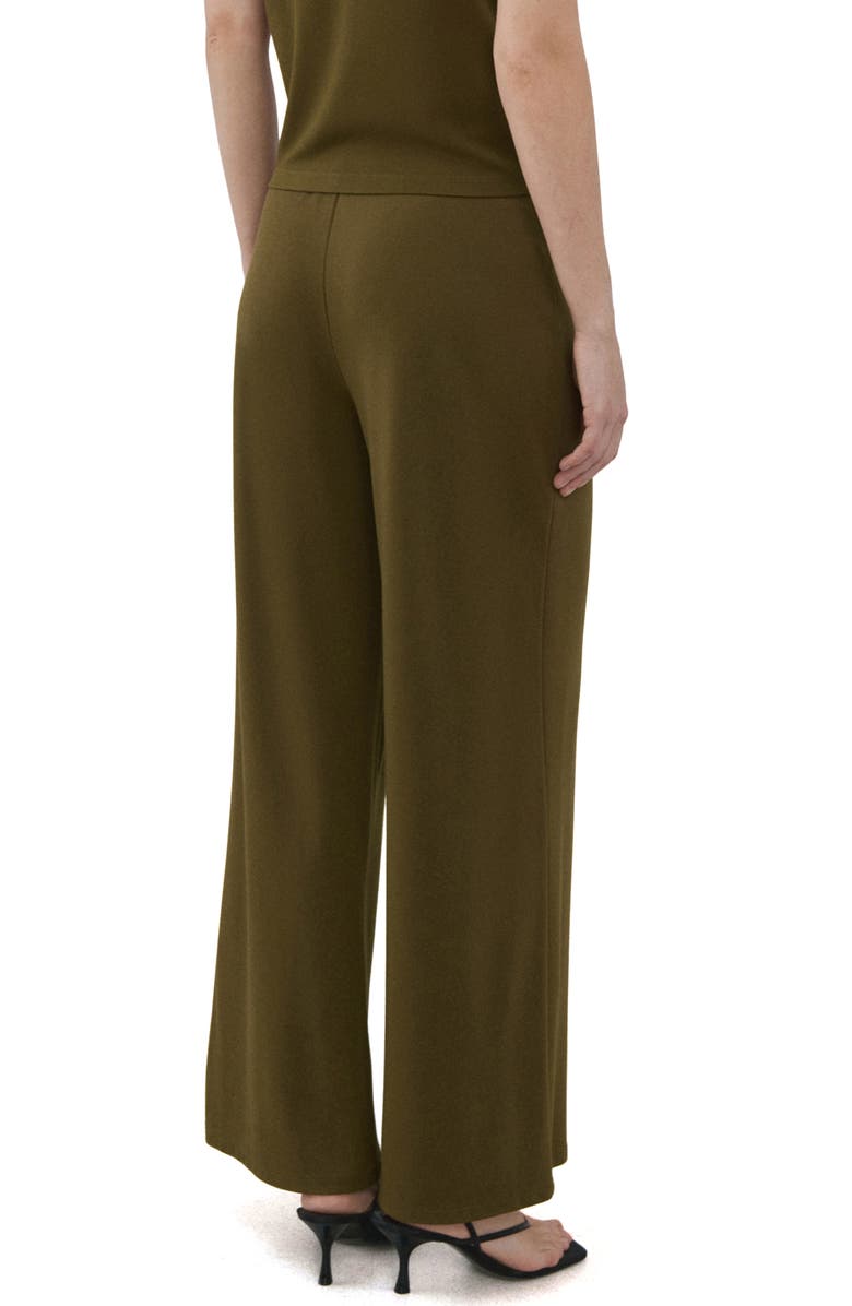 MANGO Straight Leg Knit Pants, Alternate, color, Khaki