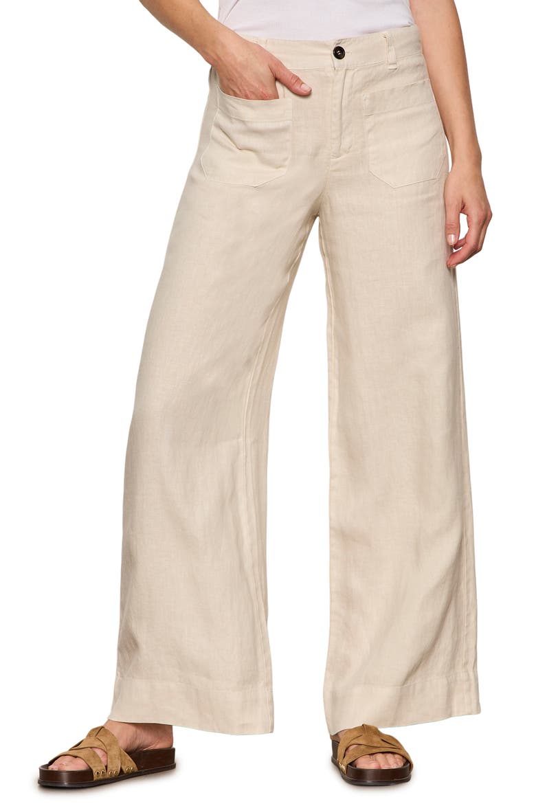 The Marine Linen Wide Leg Pants, Alternate, color, SUMMER SAN