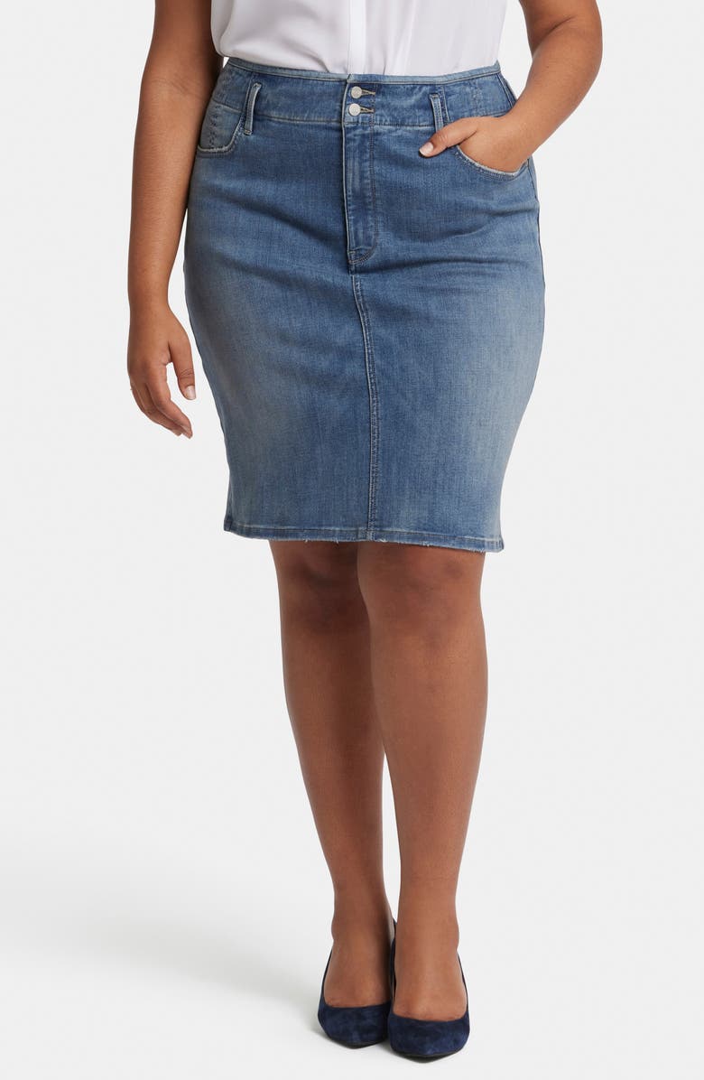 NYDJ Hollywood High Waist Denim Pencil Skirt, Main, color, 