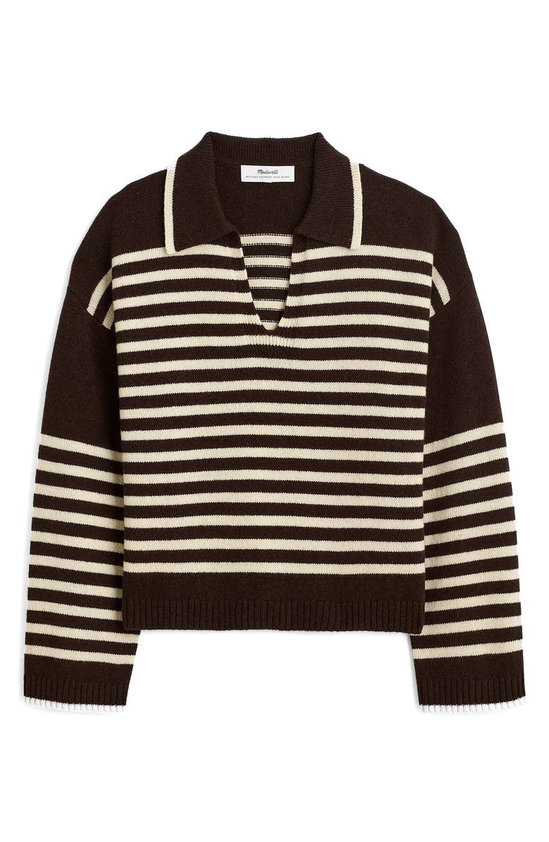 Madewell Stripe Cashmere & Wool Polo Sweater, Alternate, color, 