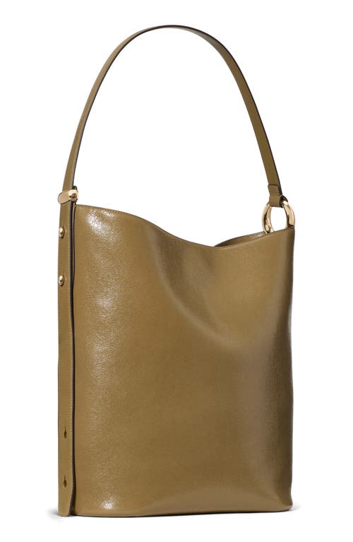 Kate Spade New York Halo Glazed Large Leather Bucket Bag In Green