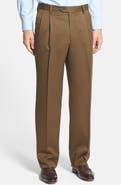 Berle Pleated Classic Fit Wool Gabardine Dress Pants