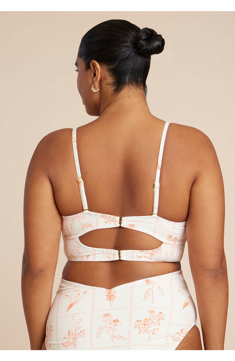 ELOQUII Bustier Swim Top, Alternate, color, Frames Of Petals