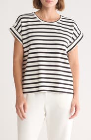 T Tahari Roll Sleeve Scuba Top