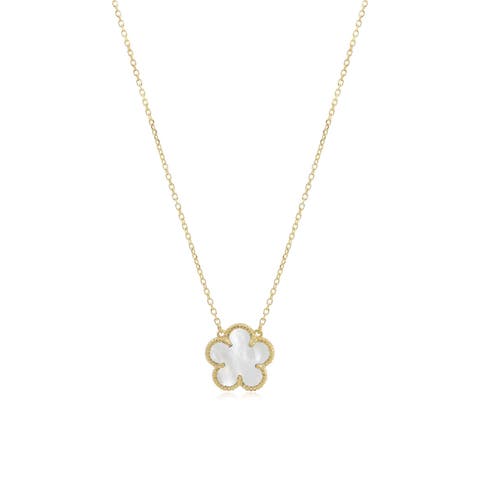 Mother of Pearl Single Spring Flower Necklace