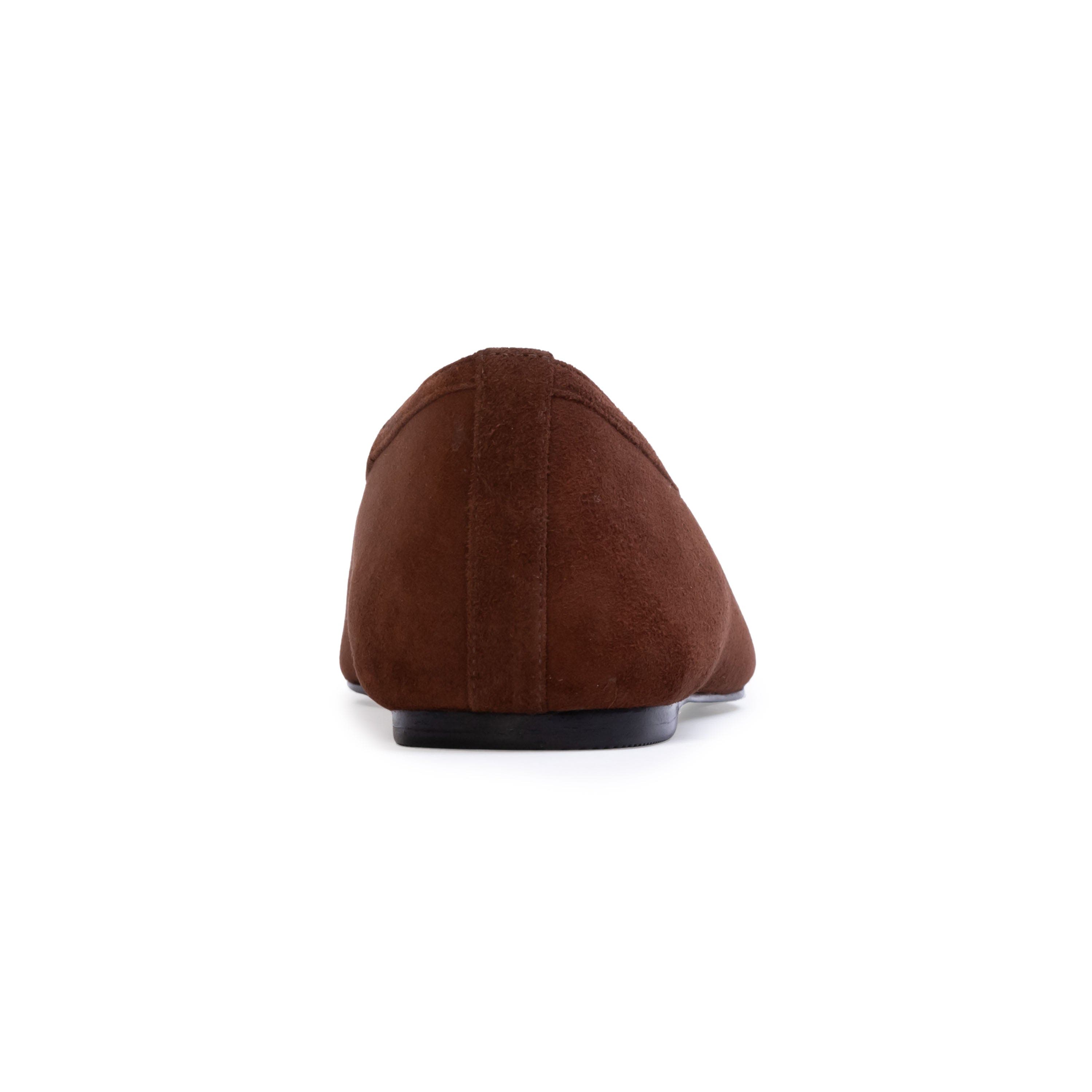 Ayra Suede Ballerina, Alternate, color, Brownie Suede