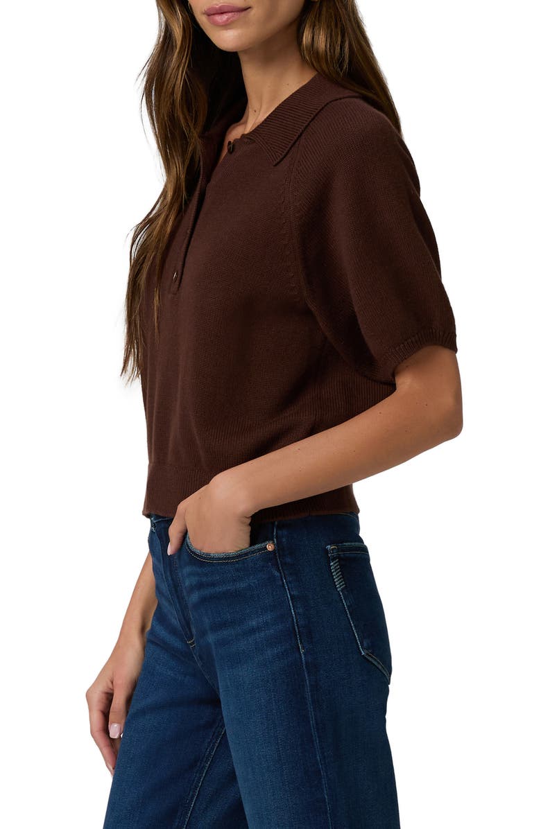 PAIGE Birch Puff Sleeve Cotton Blend Sweater, Alternate, color, Tamarind