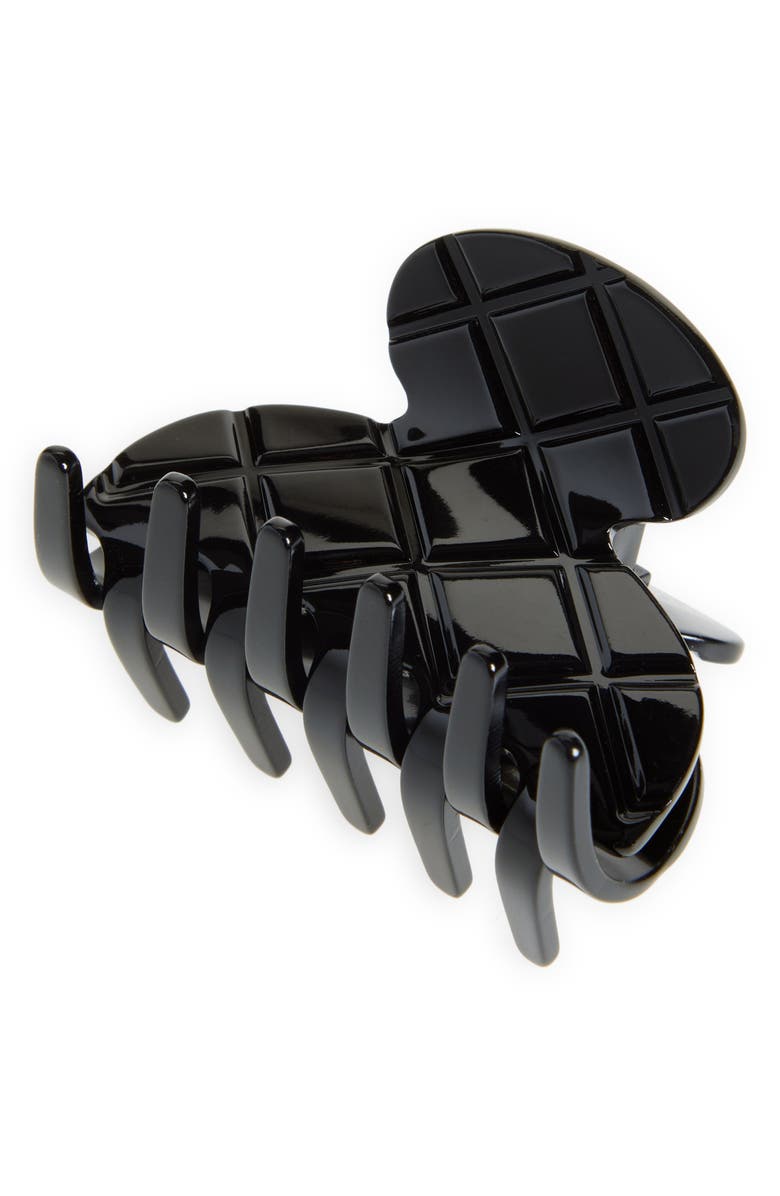 France Luxe Quilted Small Claw Clip, Main, color, Black