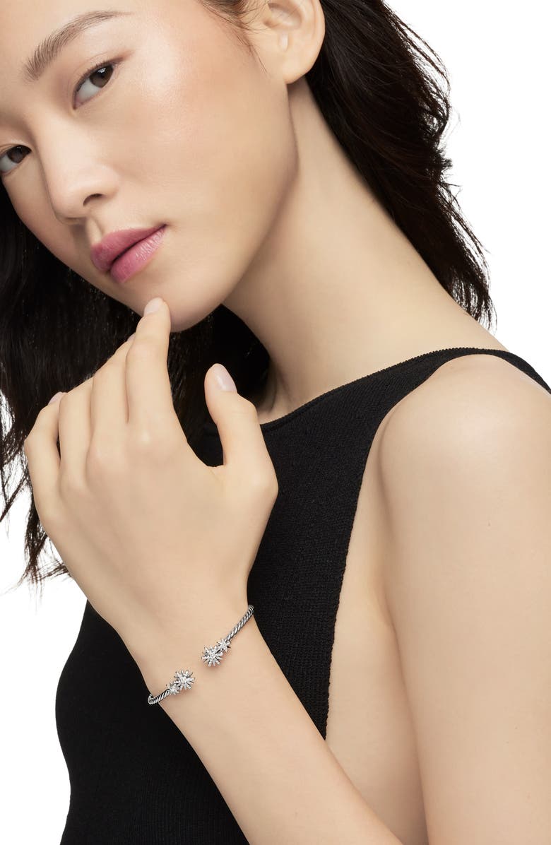 David Yurman Starburst Diamond Cuff Bracelet, Alternate, color, Diamond/ Silver