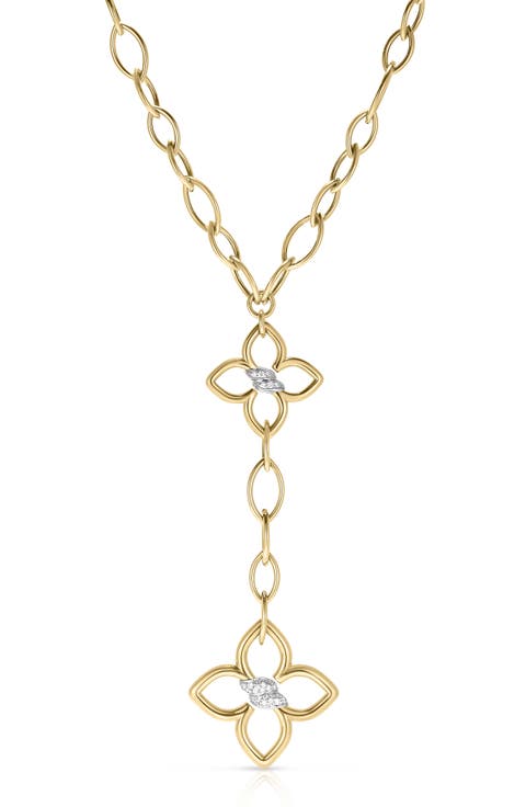 Cialoma Pavé Diamond Flower Y-Necklace