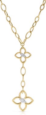 Roberto Coin Cialoma Pavé Diamond Flower Y-Necklace
