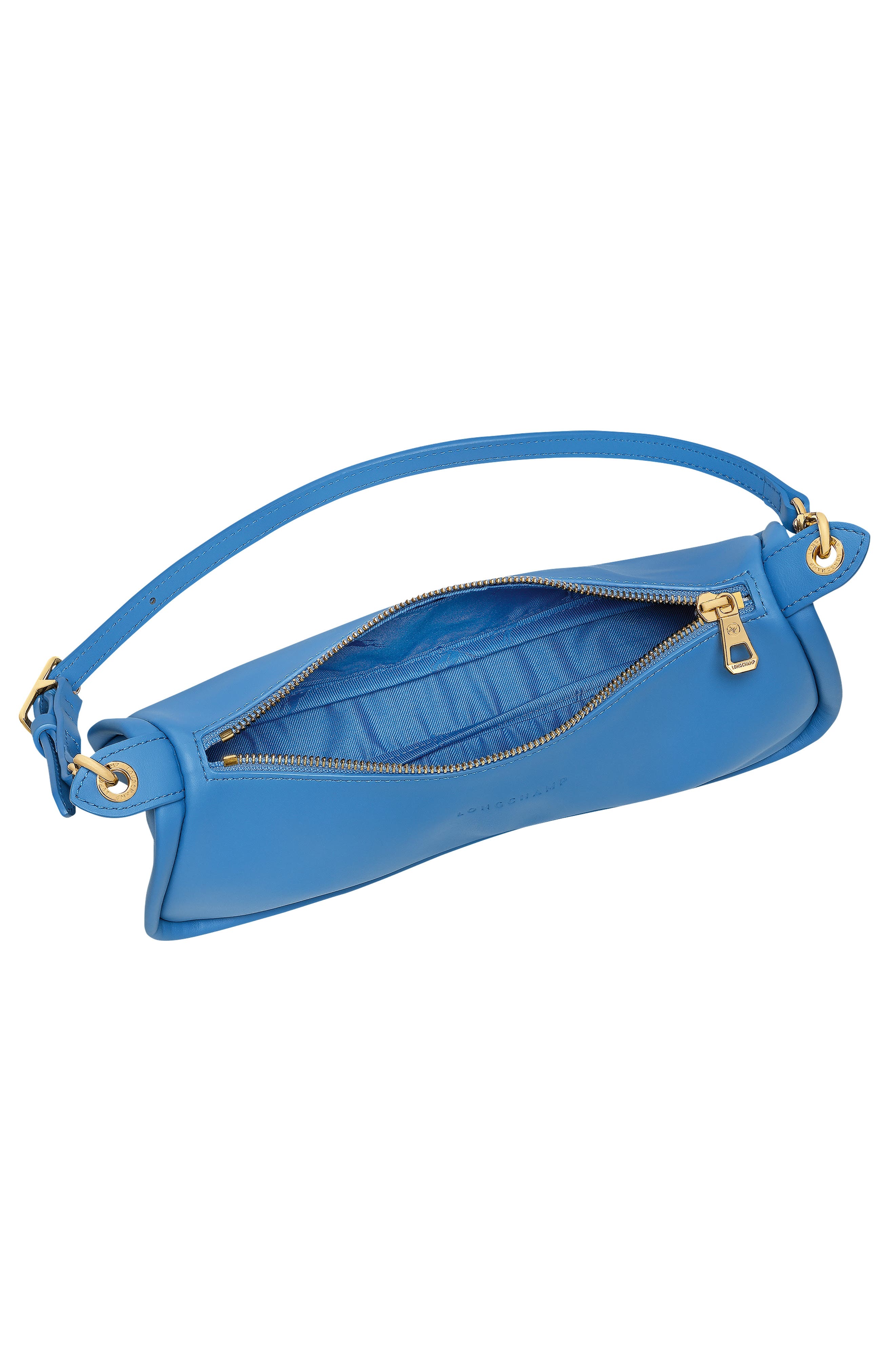 Roseau Small Leather Shoulder Bag, Alternate, color, AZURE