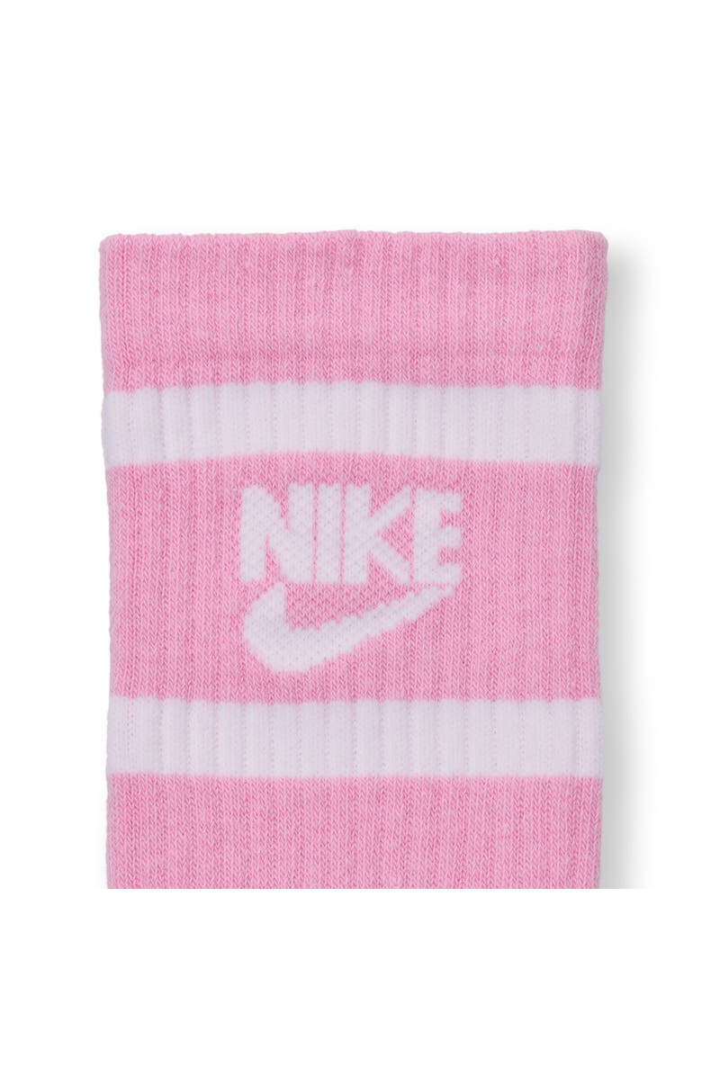 Nike Kids' Pack of 6 Everyday Cushioned Crew Socks, Alternate, color, Pink Multi Color