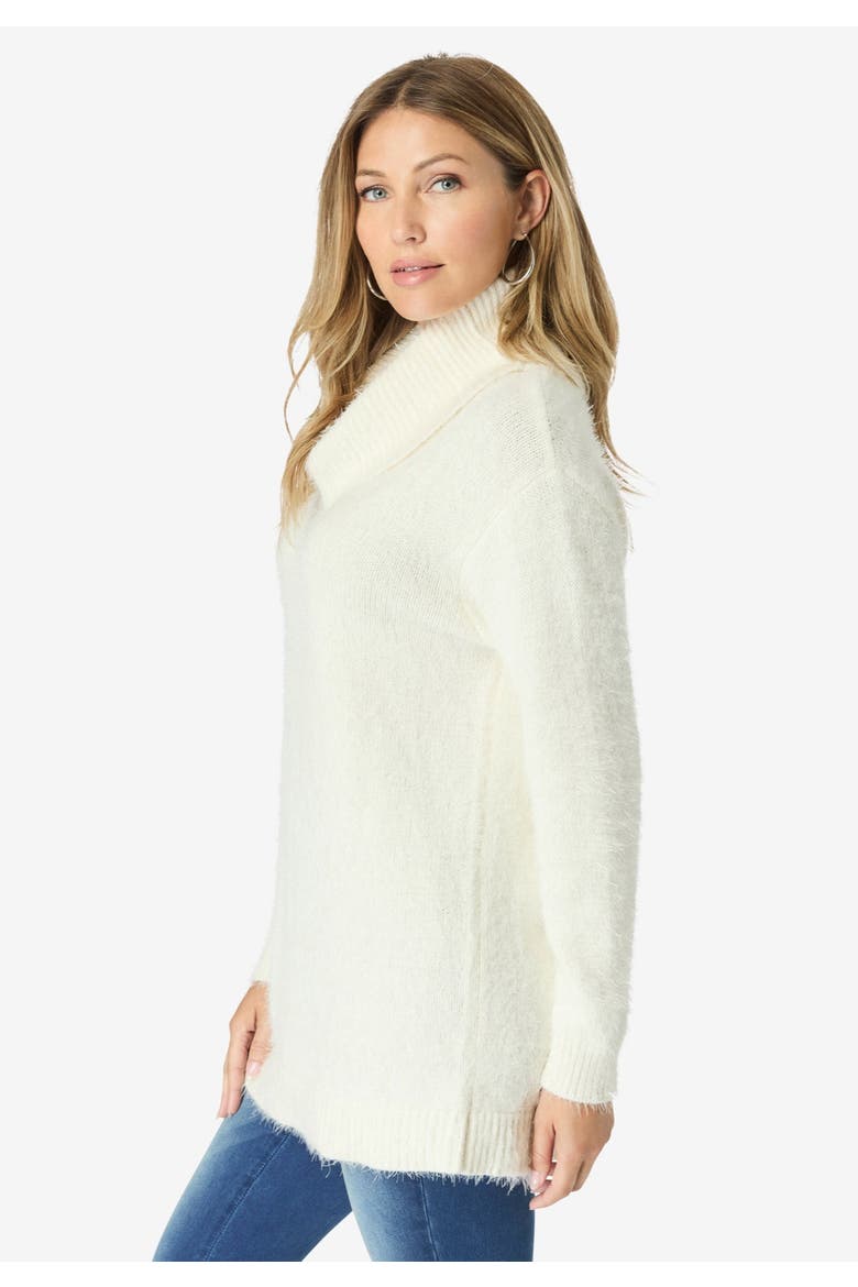 Eyelash Cowl Neck Sweater, Alternate, color, PEARL GREY