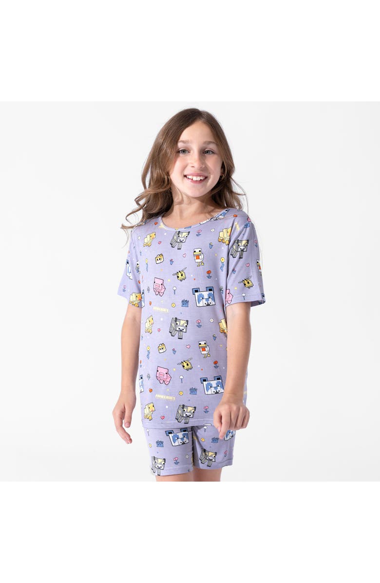 Bellabu Bear Minecraft Pixel Pals Kids 2-Piece Short Sleeve & Shorts Pajama Set, Alternate, color, 