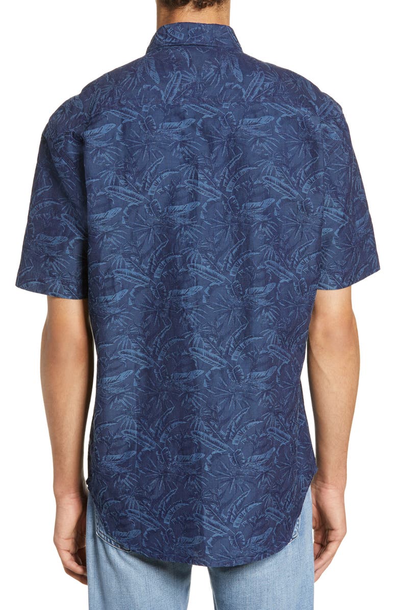 Coastaoro Venice Regular Fit Palm Print Shirt, Alternate, color, 
