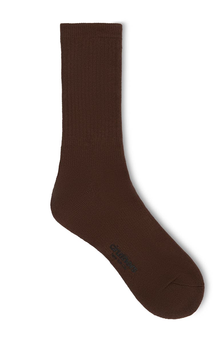 Druthers NYC Organic Cotton Everyday Crew Sock, Main, color, Chocolate