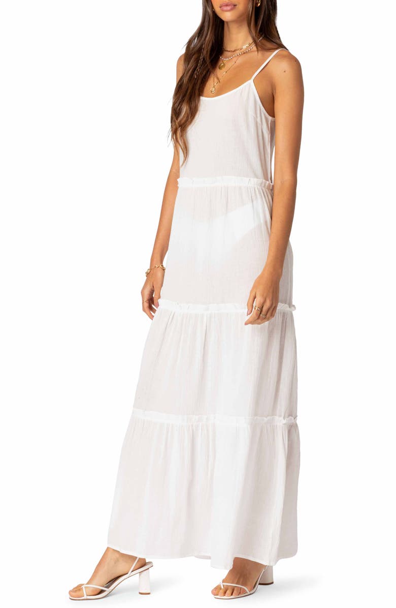 EDIKTED Radiant Tiered Maxi Dress, Alternate, color, 