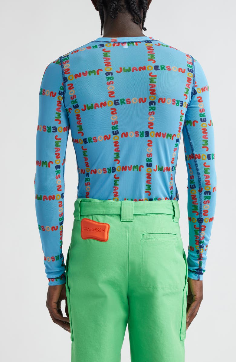 JW Anderson Logo Grid Long Sleeve Graphic T-Shirt, Alternate, color, 