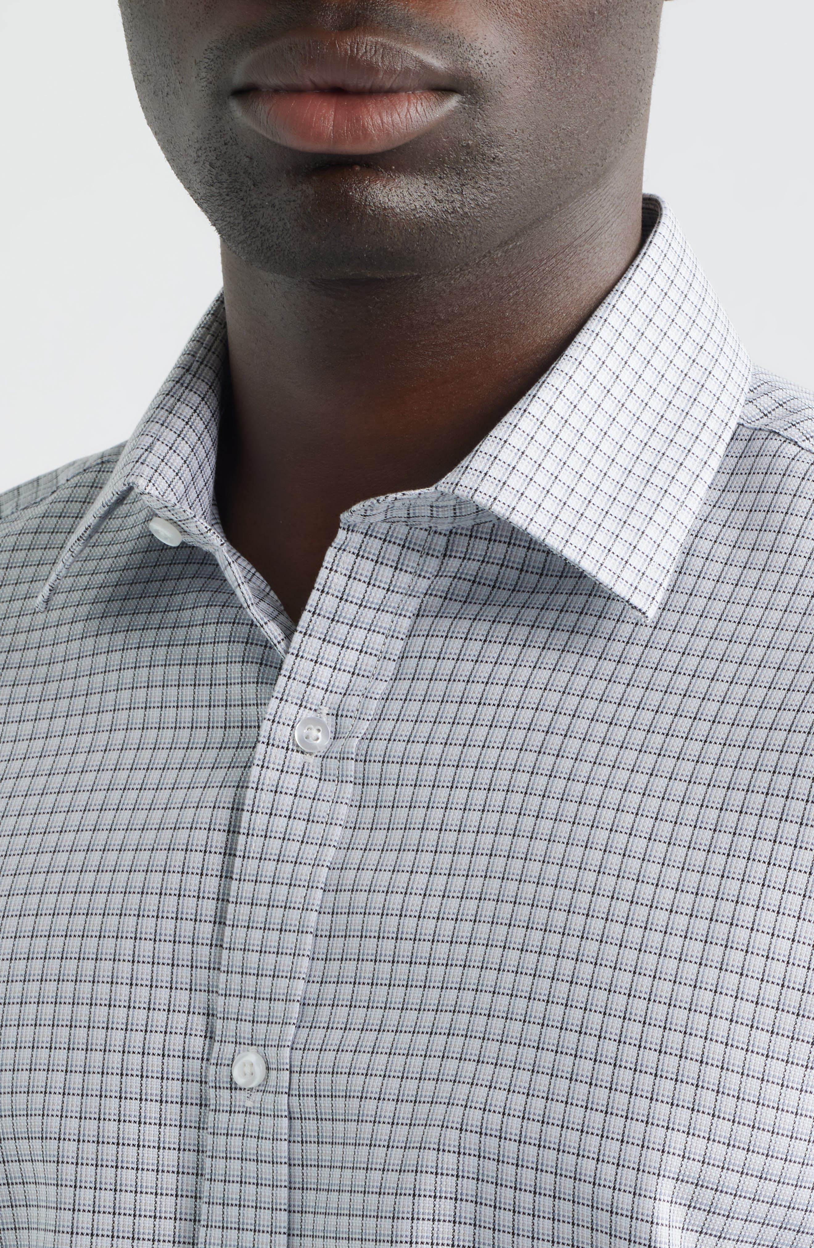 DANIEL HECHTER Modern Fit Check Textured Cotton Dress Shirt (Men ...