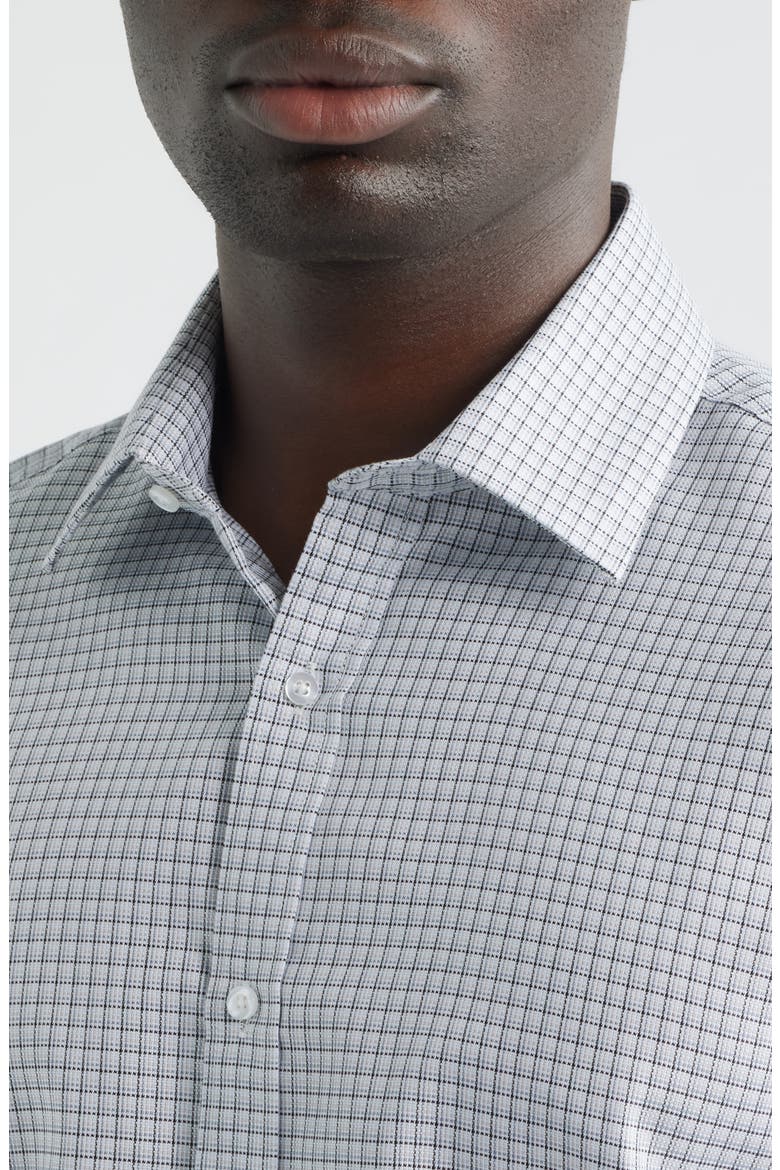 Modern Fit Check Textured Cotton Dress Shirt, Alternate, color, GREY