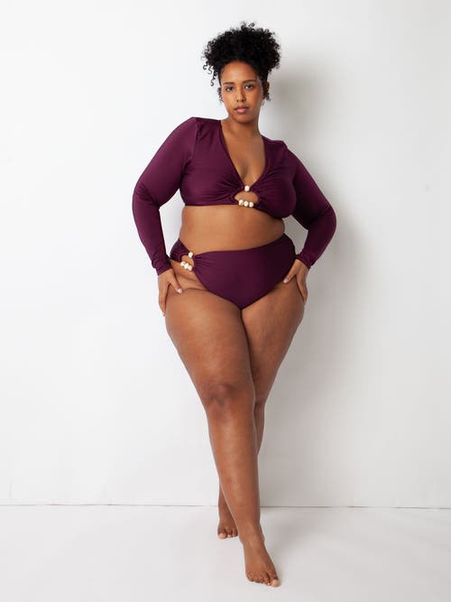 Villa Fresca Bria Bikini Swim Bottoms In Eggplant