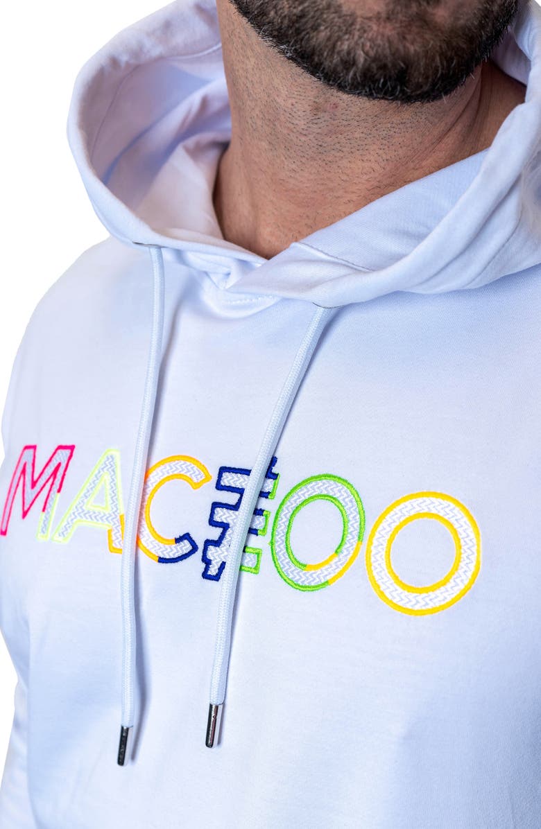 Maceoo TrueColors Embroidered Logo Hoodie, Alternate, color, White