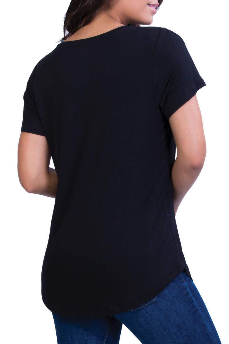 Perfect Maternity/Nursing Tee, Alternate, color, BLACK