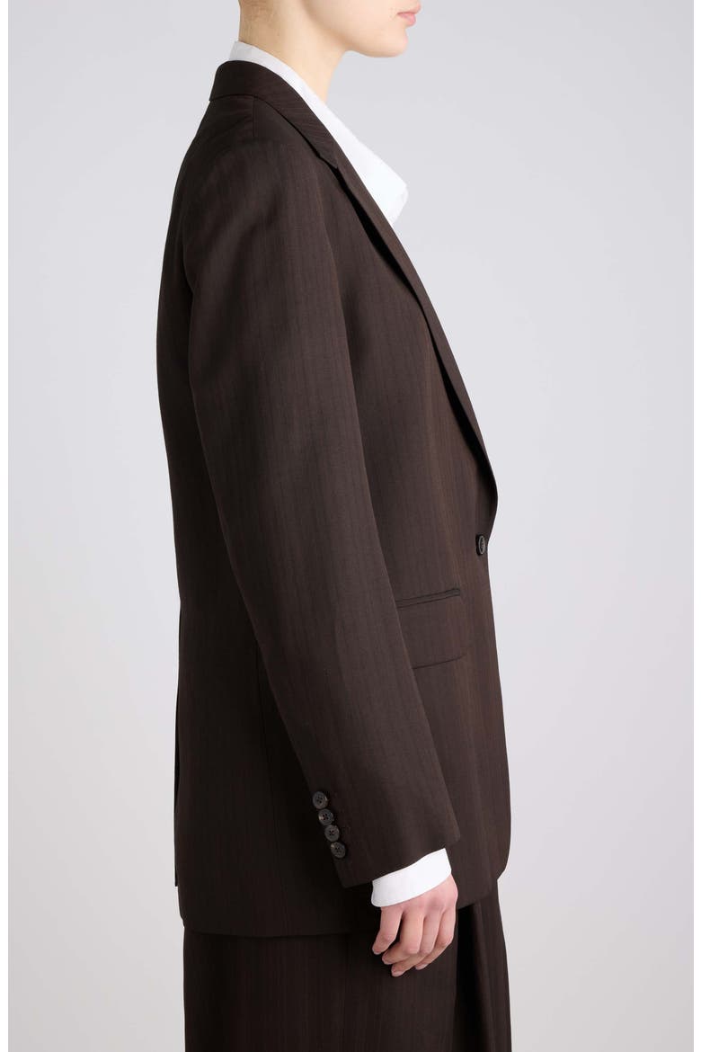 Blanchet Pinstripe Blazer, Alternate, color, BROWN