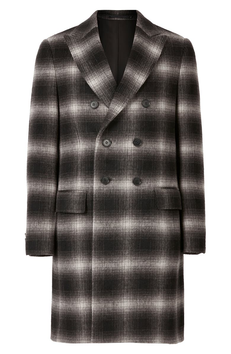 AllSaints Ventry Plaid Double Breasted Coat, Alternate, color, 