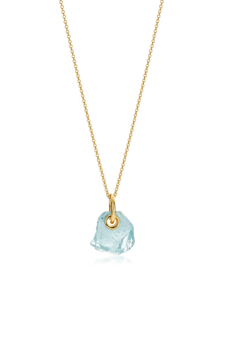 Monica Vinader x Caroline Issa Aquamarine Pendant Necklace, Main, color, 