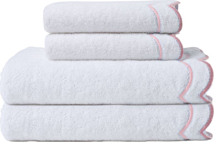 Peri Home Scallop 4-Piece Towel Set - Blush, 4 Piece Set