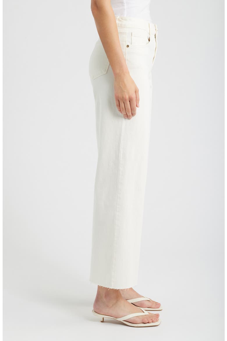 Raw Hem Wide Leg Jeans, Alternate, color, EGGSHELL