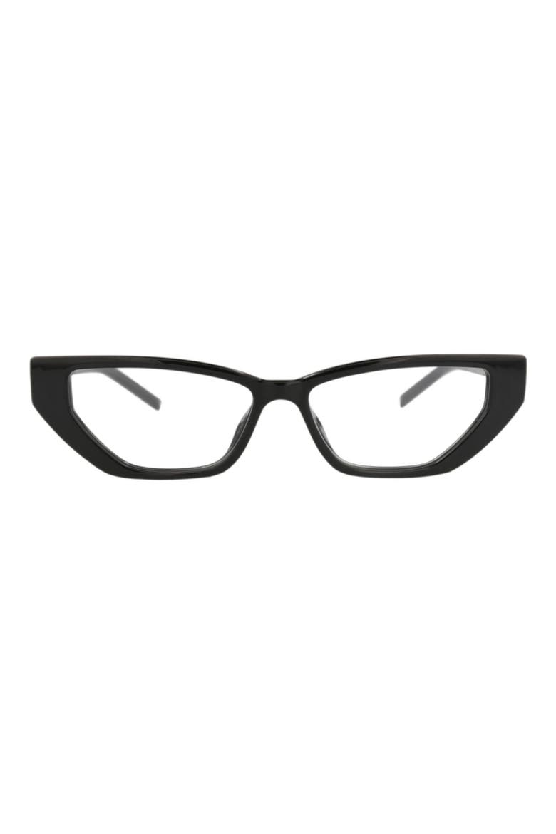 53mm Cat Eye Optical Glasses, Main, color, BLACK BLACK TRANSPARENT