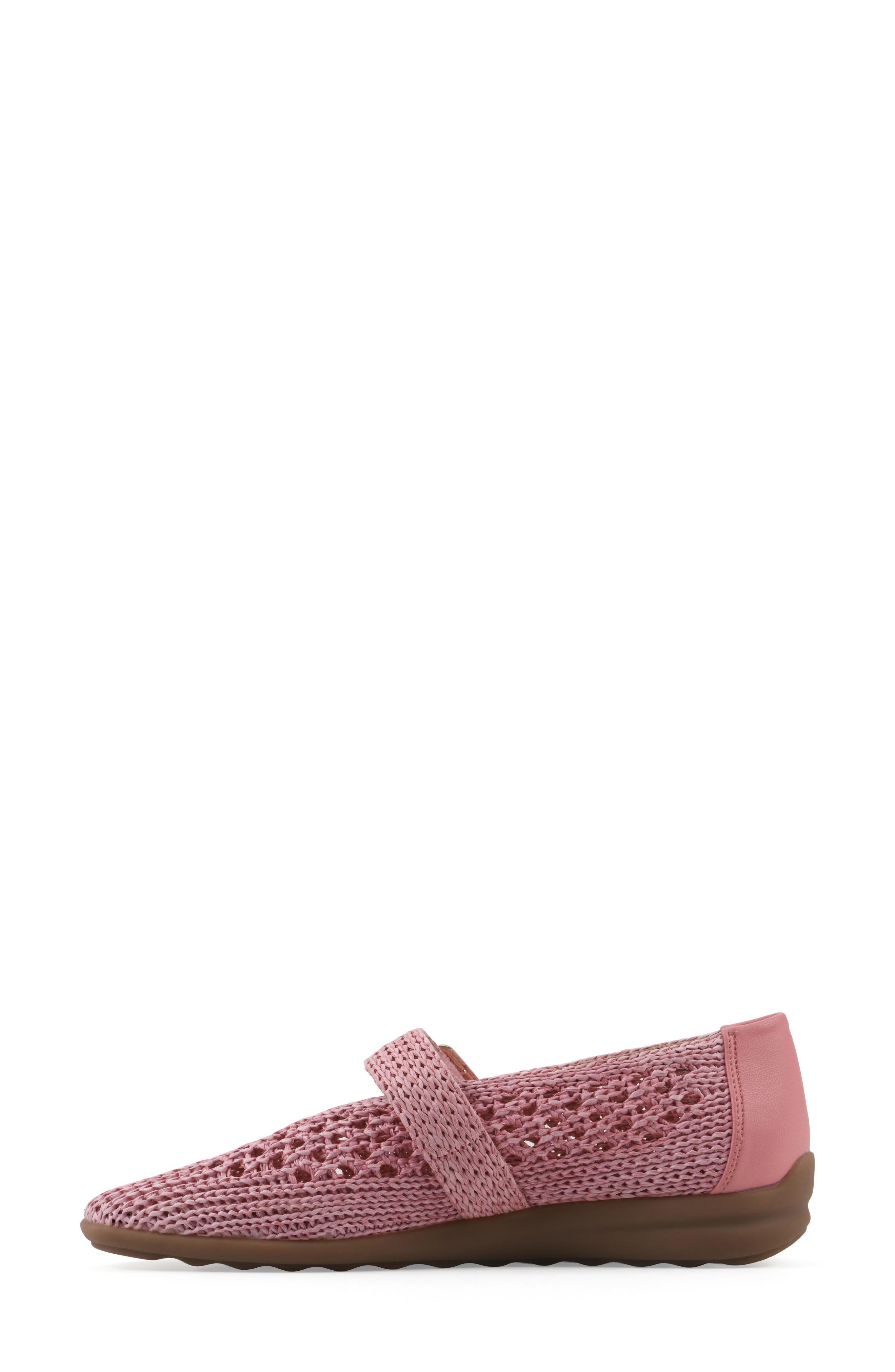 Cordette Woven Mary Jane Flat, Alternate, color, PEACH/ FABRIC