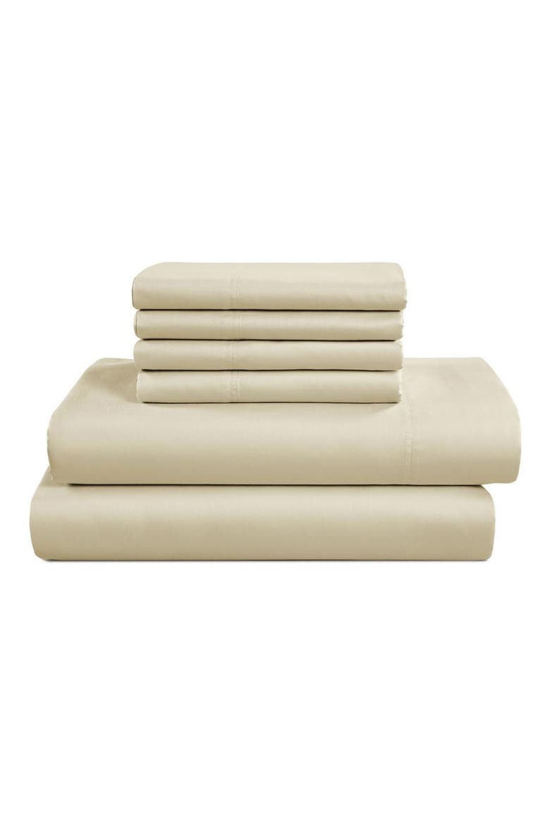 1000 Thread Count Egyptian Cotton 6-Piece Sheet Set, Main, color, IVORY SUGAR