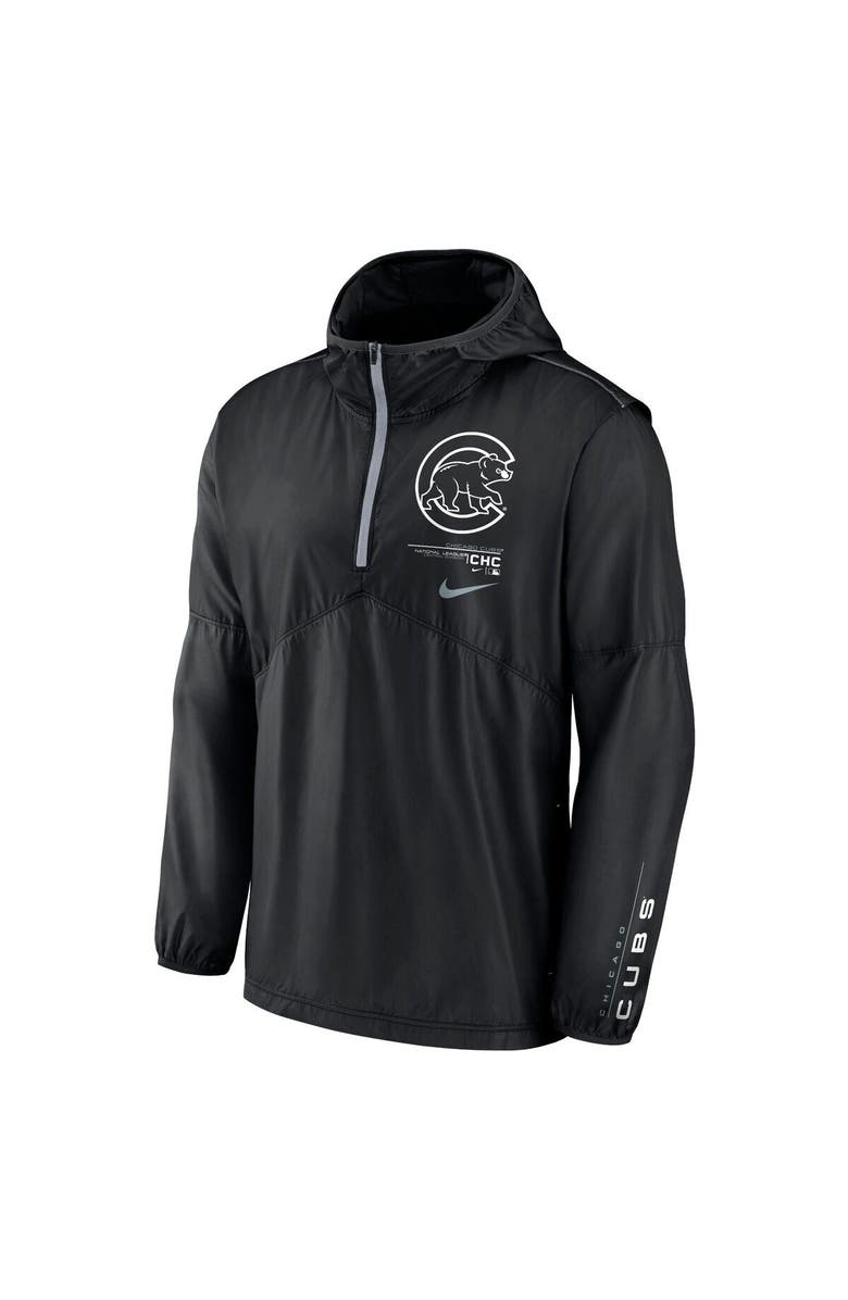 Nike Men's Nike Black Chicago Cubs Authentic Night Game Performance Half-Zip Windbreaker, Alternate, color, Black